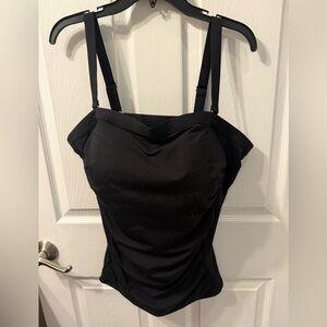Lands' End Black Bandeau Tankini Size 18 D cup